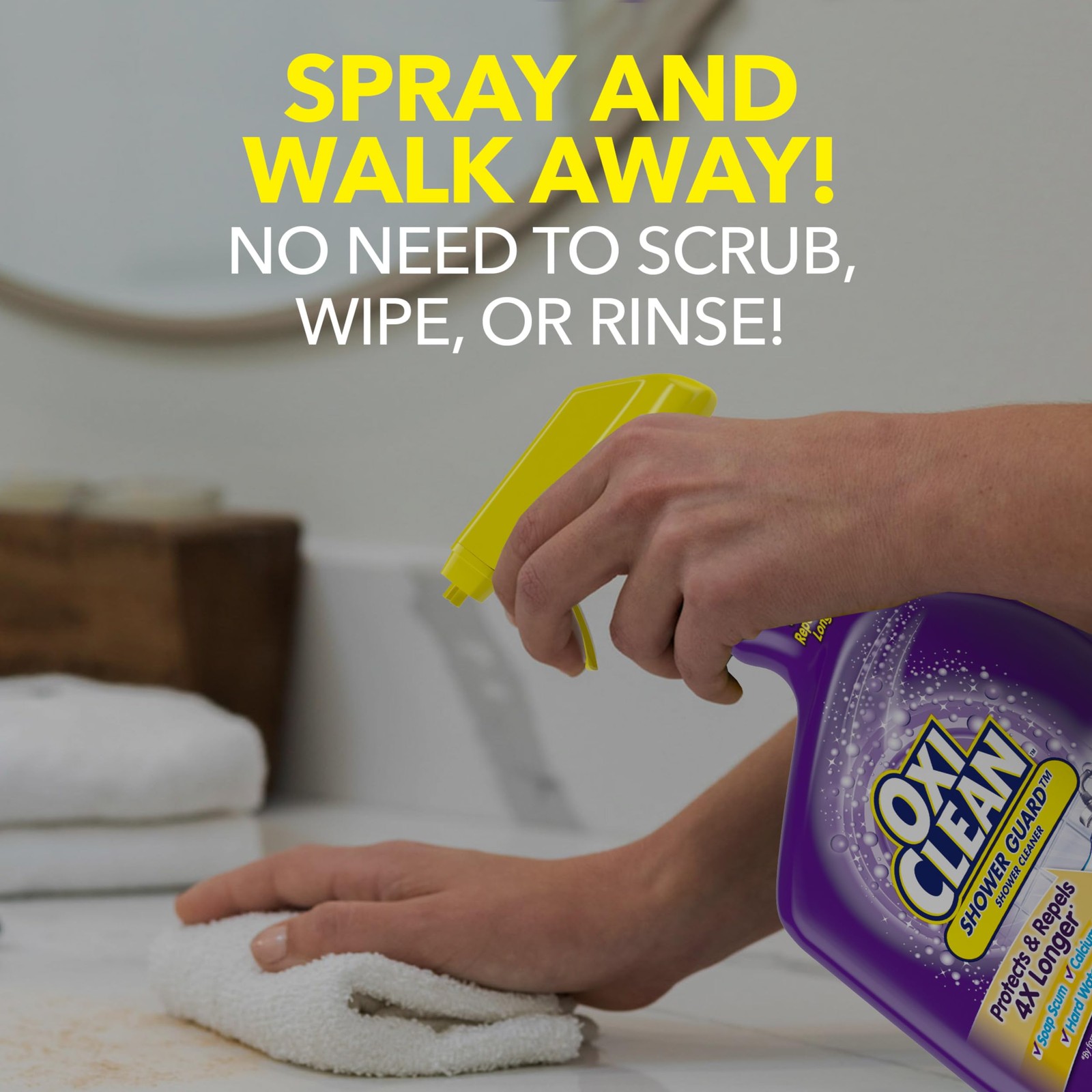 OxiClean Shower Guard Daily Cleaner, 30 oz., Protects & Repels Stains