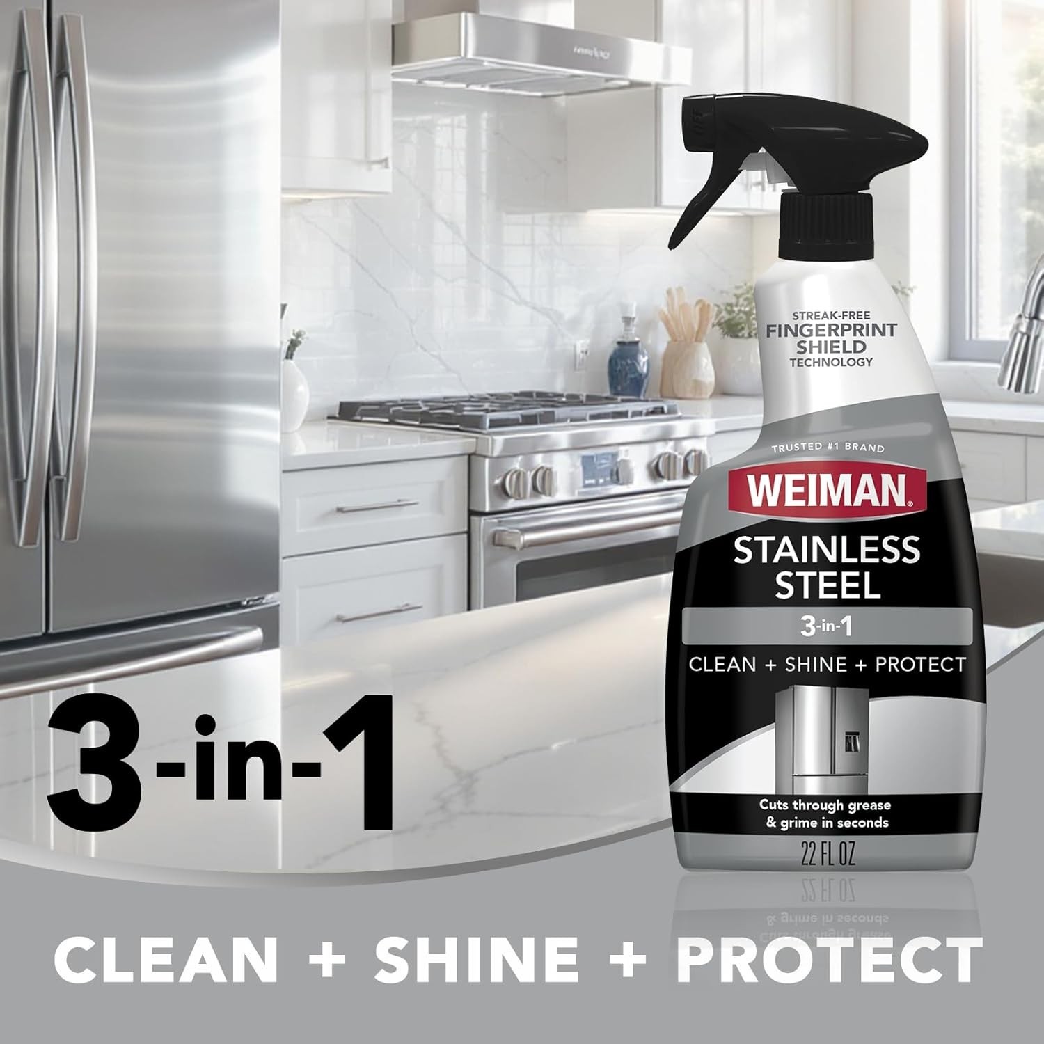 Stainless Steel Cleaner and Polish – Protects Appliances from Fingerprints an…