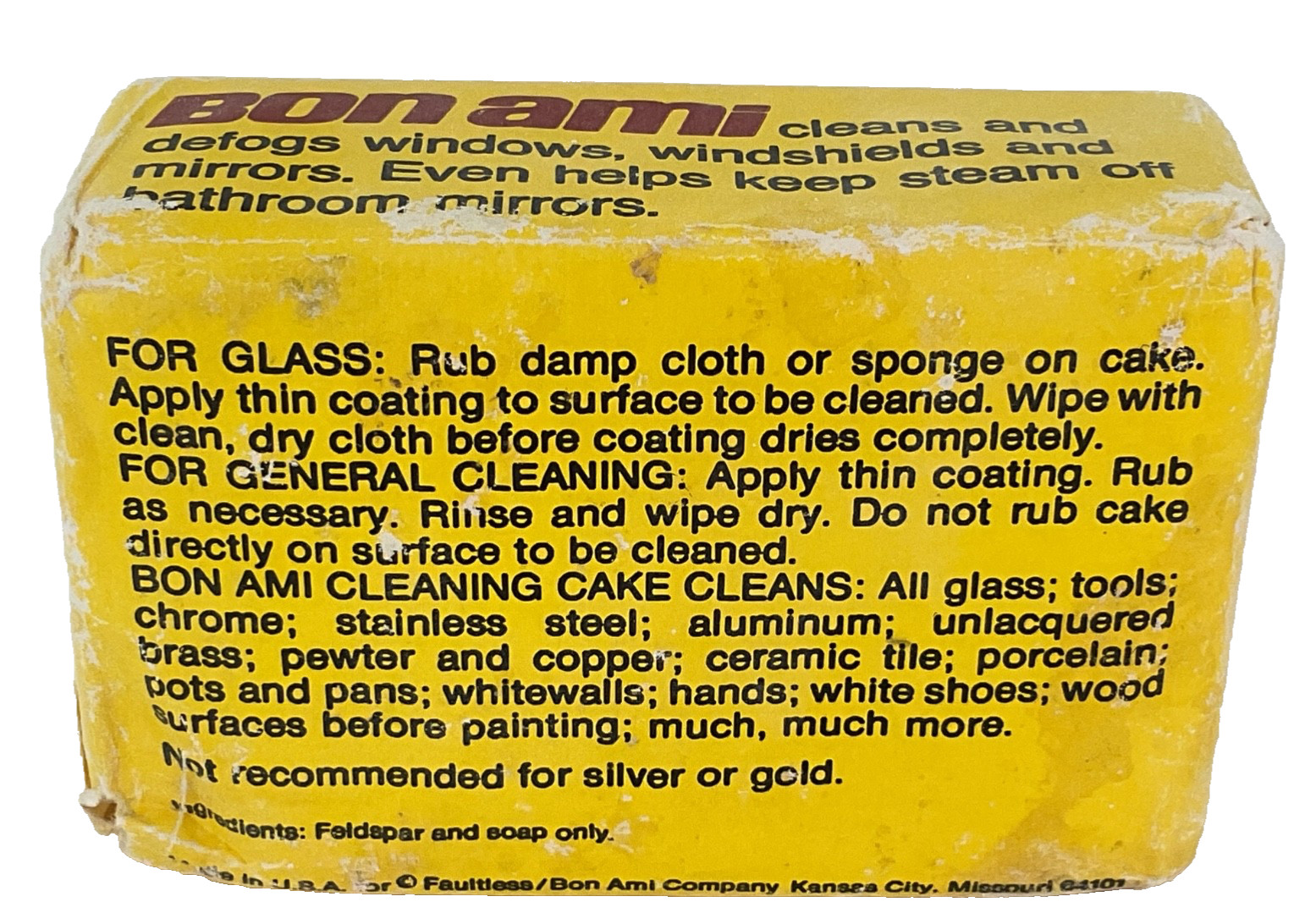 Bon Ami Cleaning Cake Original Miracle Cleaner 8 Oz Bar Vintage