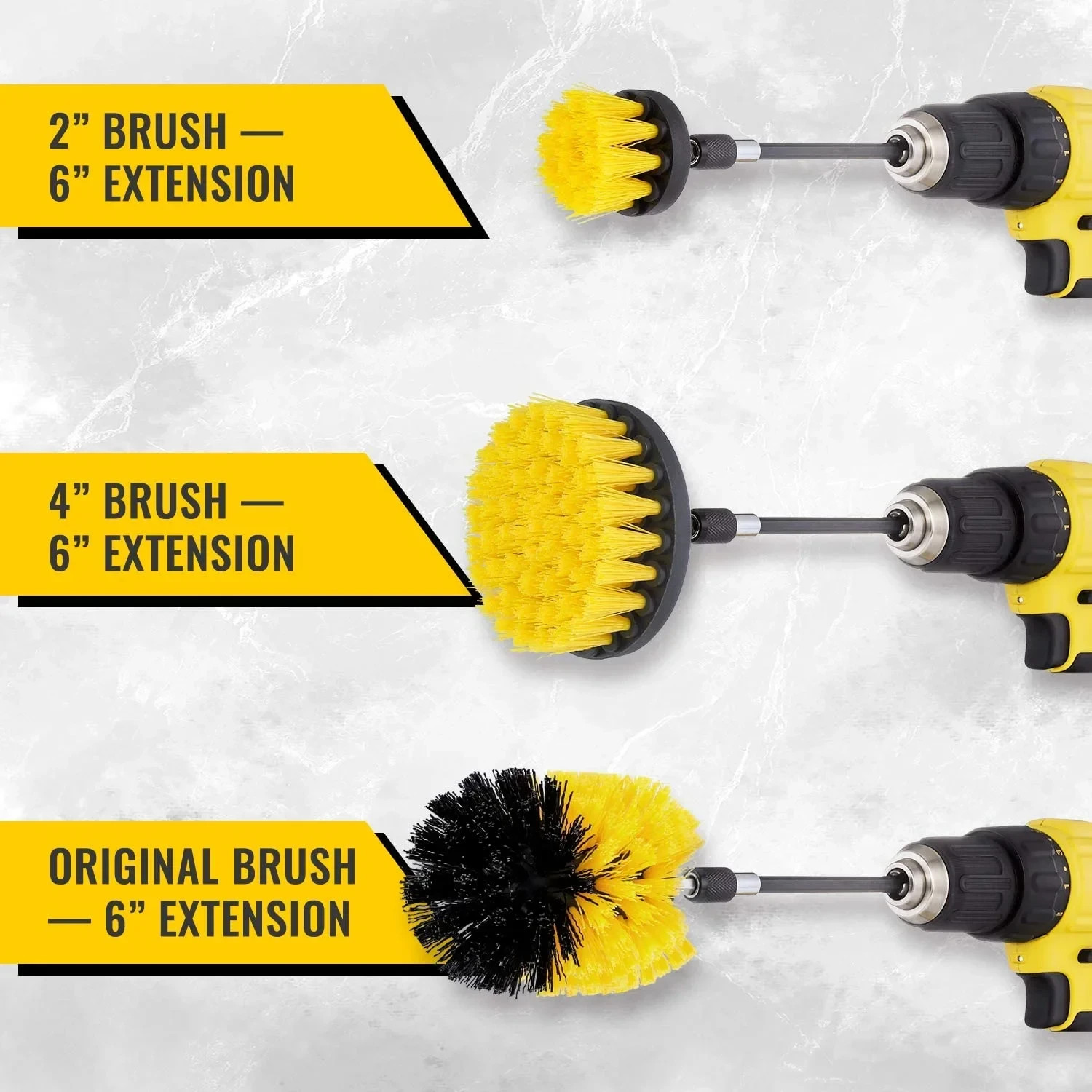3PCS Drill Brush Power Scrubber Drill Attachments For Carpet Tile Grout Cleaning