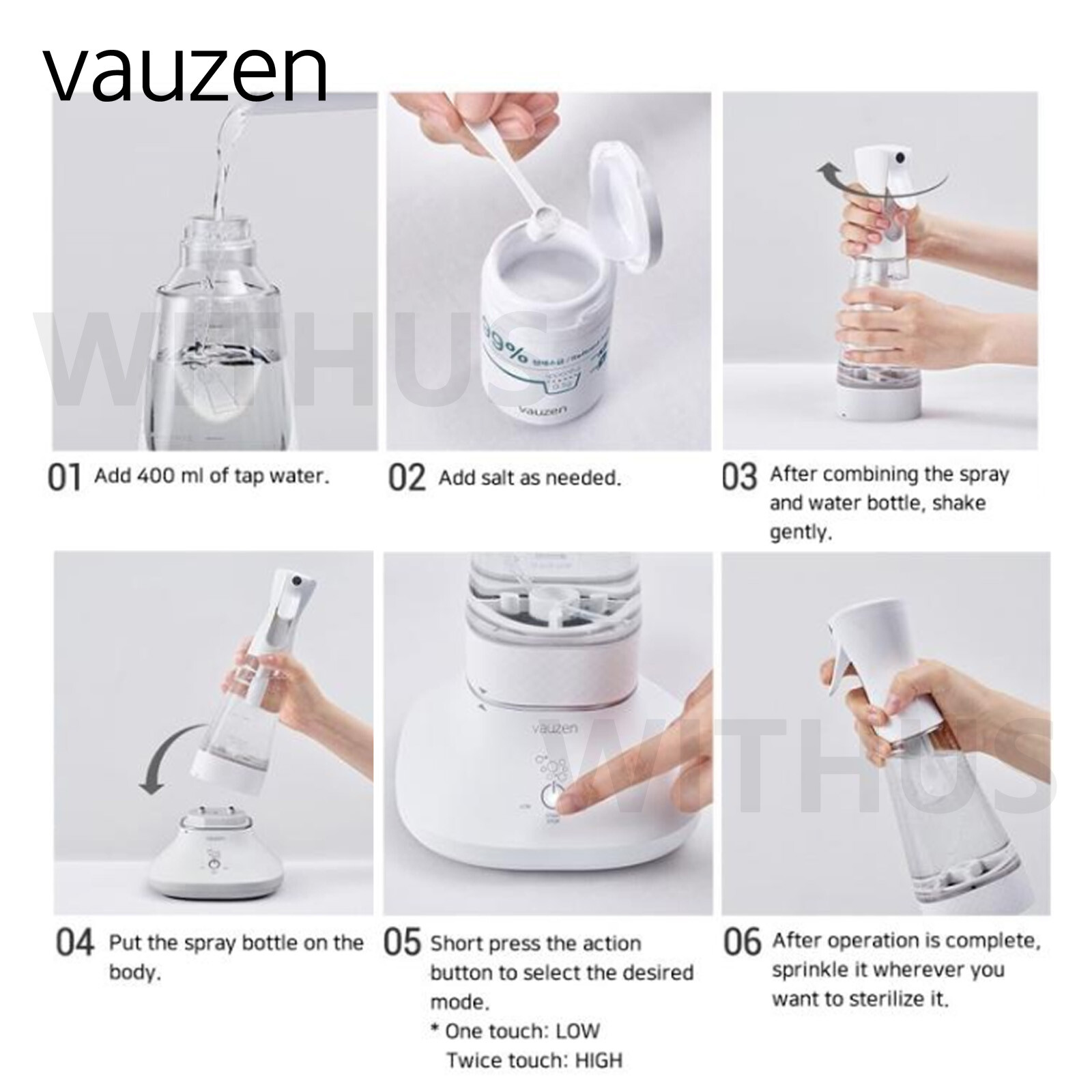 Vauzen VSP-A60 Electrolyzed Water Generator, Only Spray, Non-Toxic Multi Cleaner