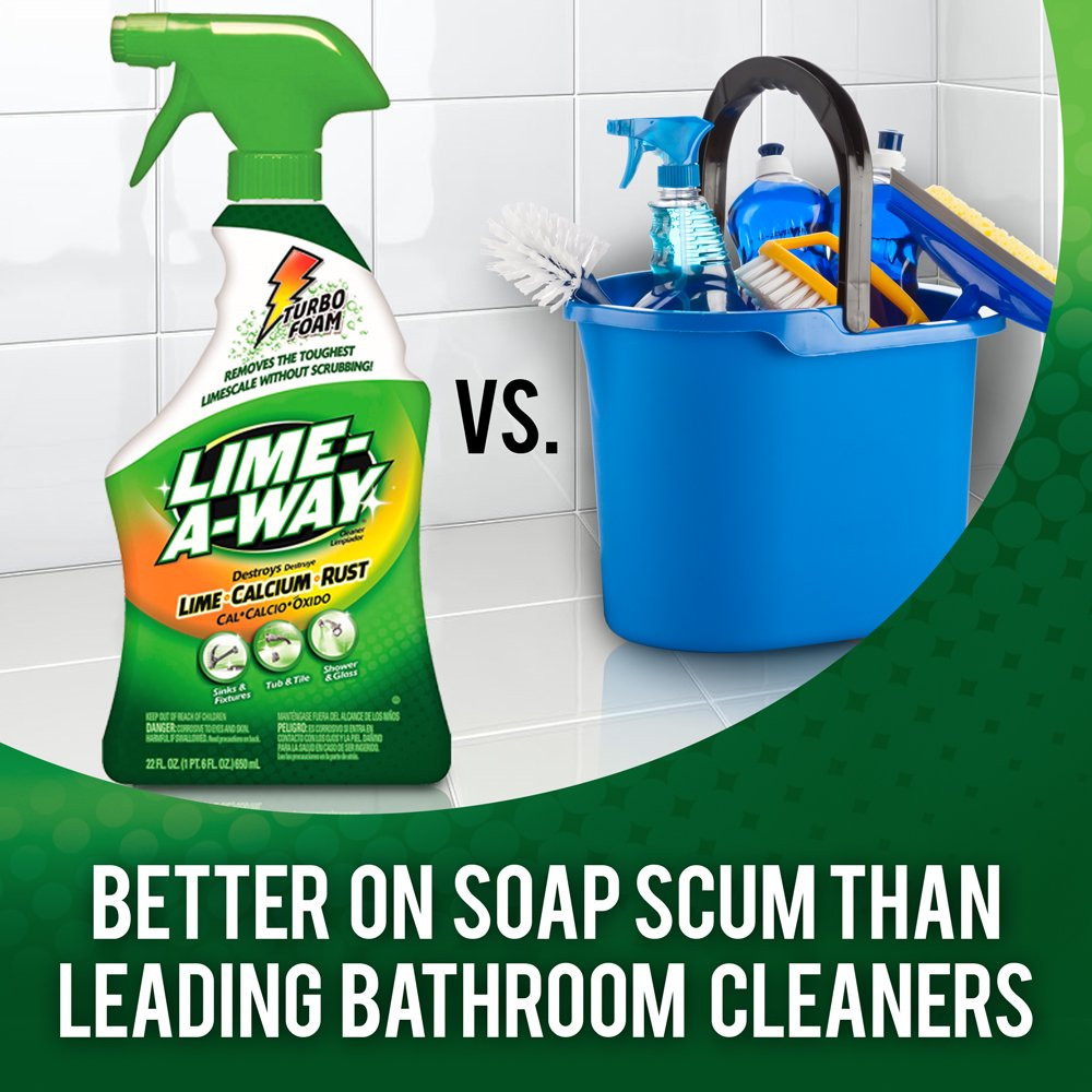 Lime-A-Way Bathroom Cleaner Spray, 32Oz, Removes Lime Calcium Rust