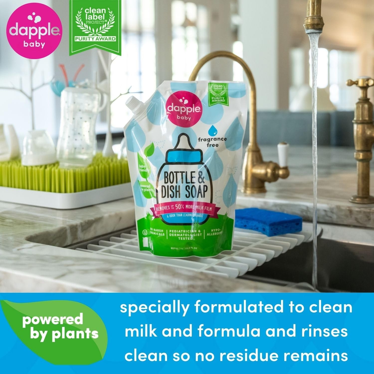 Jabon Liquido Para Platos Para Bebes, Biberones Y Platos Hipoalergenico A Base