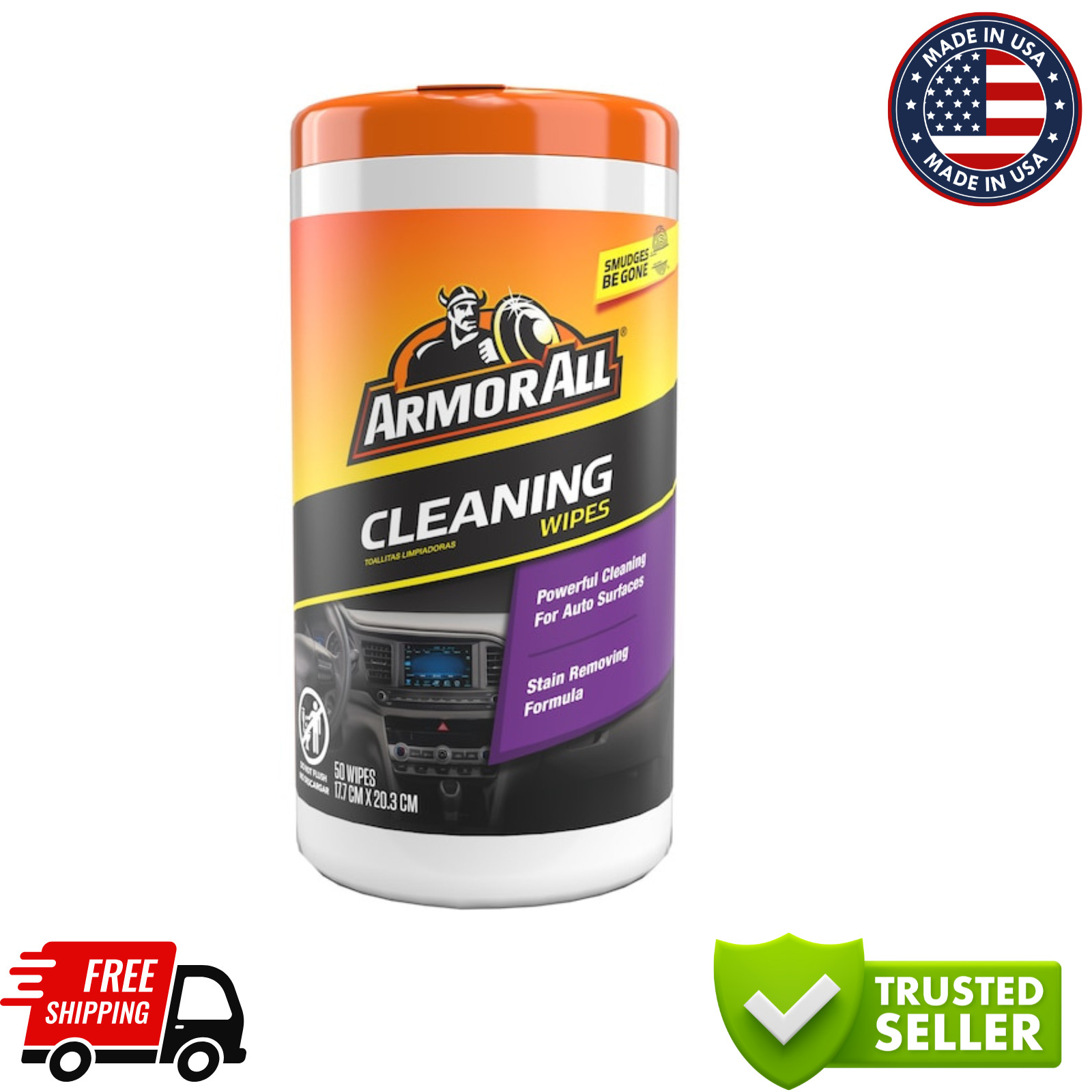 Armor All Cleaning Wipes 50 -Count Wipes Car Interior Cleaner