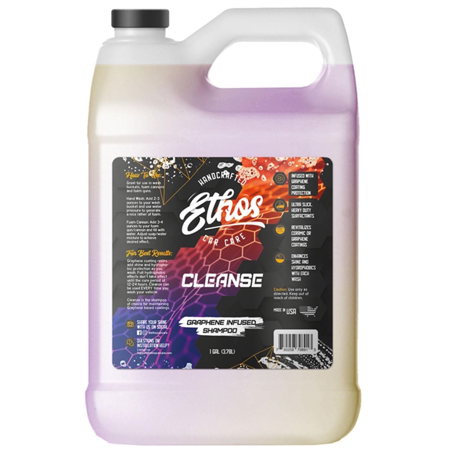 Ethos Cleanse for Cars Graphene Shampoo, Ceramic Coating Infused Car Wash Soa…