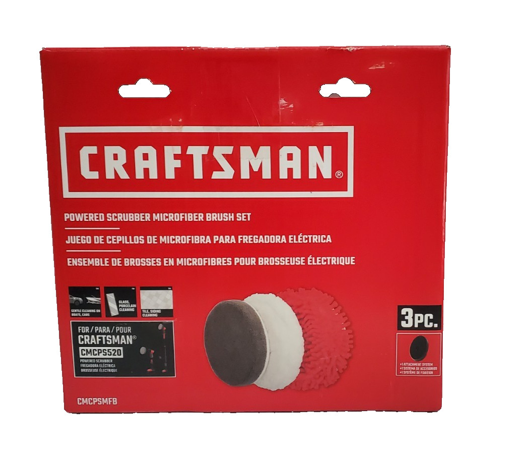 CRAFTSMAN Power Scrubber Microfiber Brush Set for V20 Cordless 2in1, CMCPSMFB