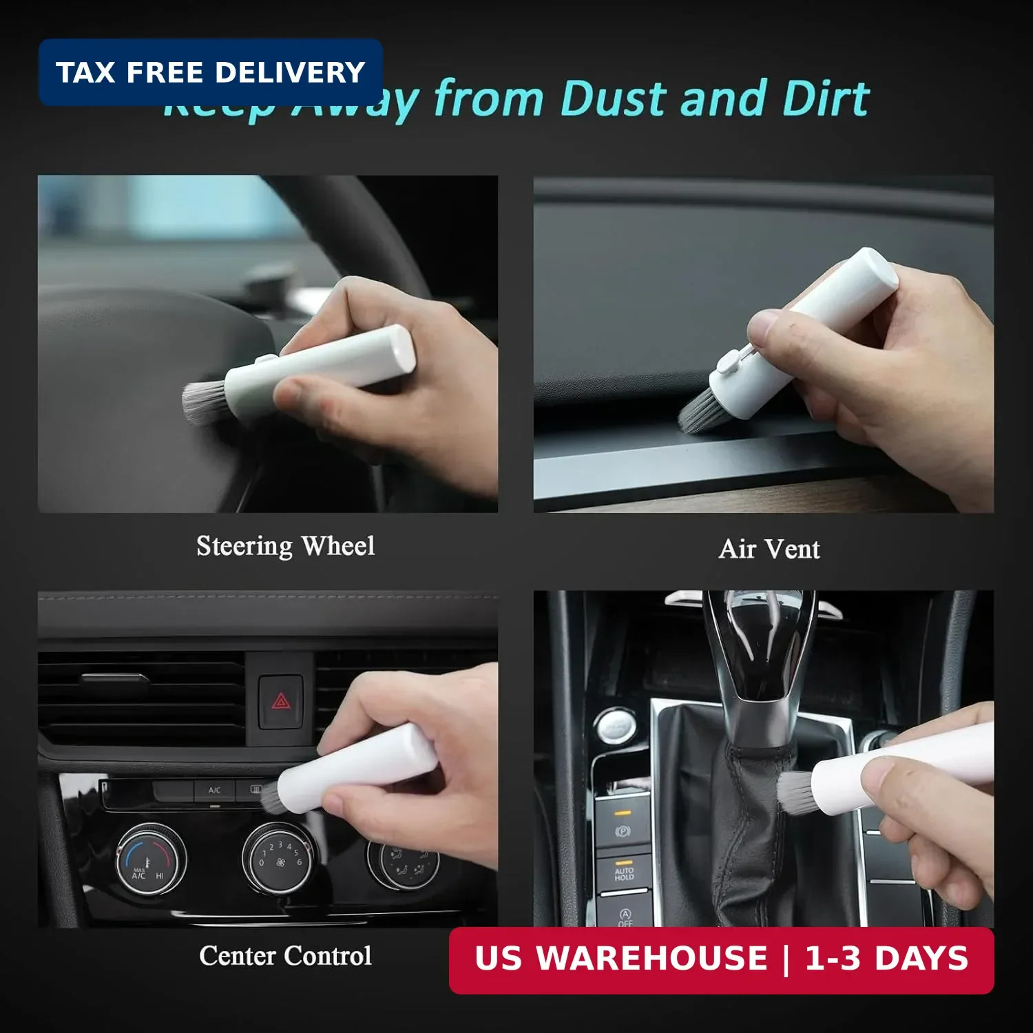 Edglete Car Screen Cleaner Spray and Wipe, Car Interior Cleaner Detailing Kit Sc