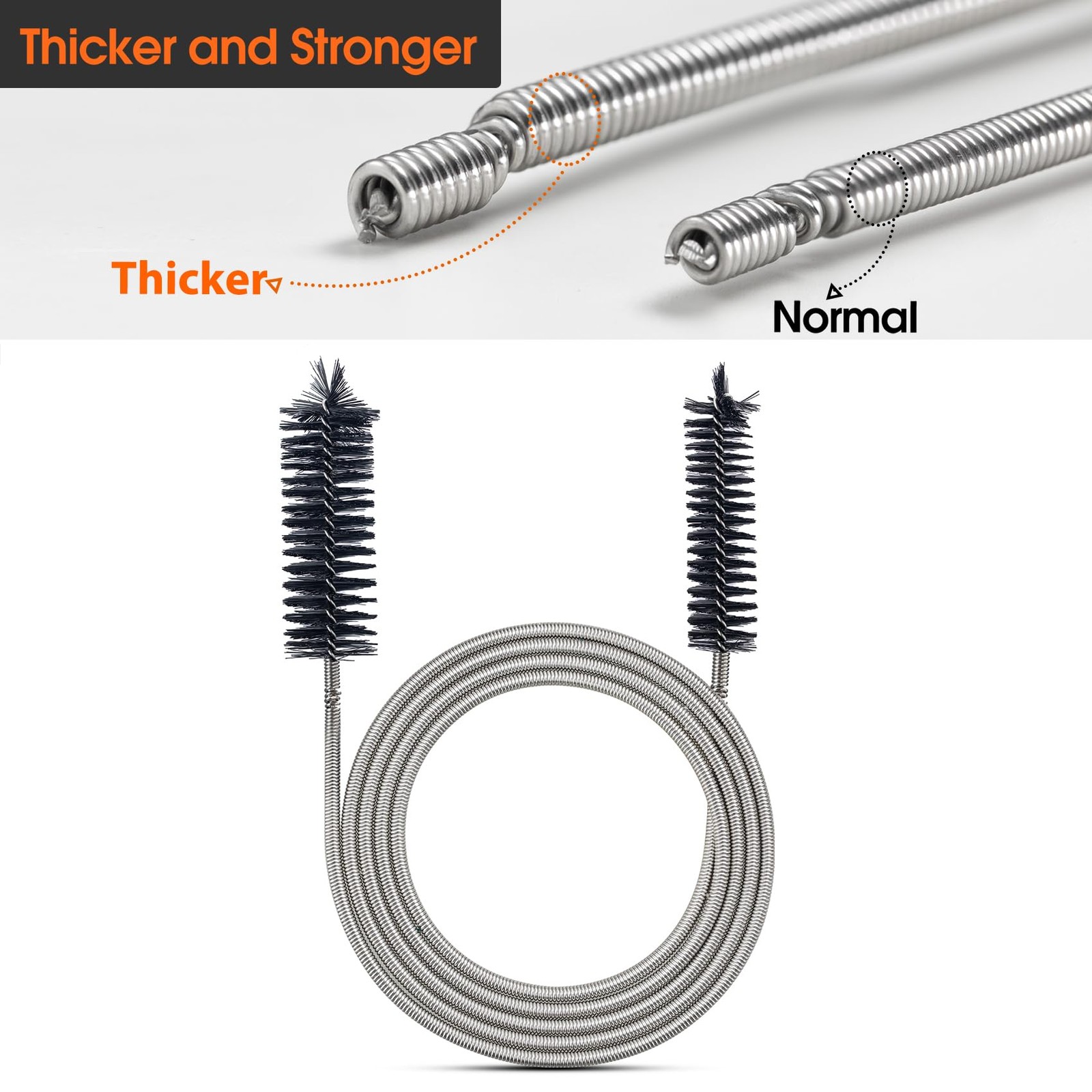 67 Inch Flexible Drain Brush Long Nylon Cleaner Brush Double Ended Pipe Cleaner