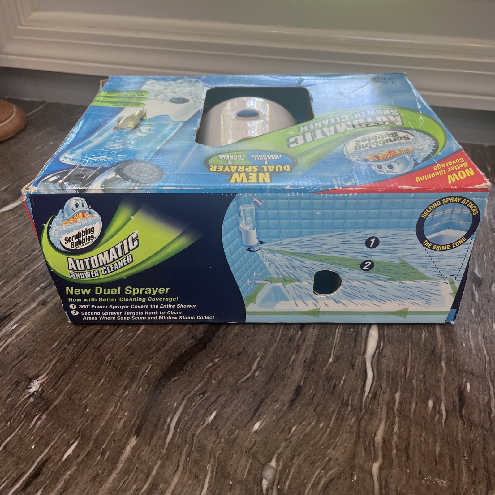 New automatic shower cleaner. Scrubbing bubbles w/ dual sprayer & 2 refills