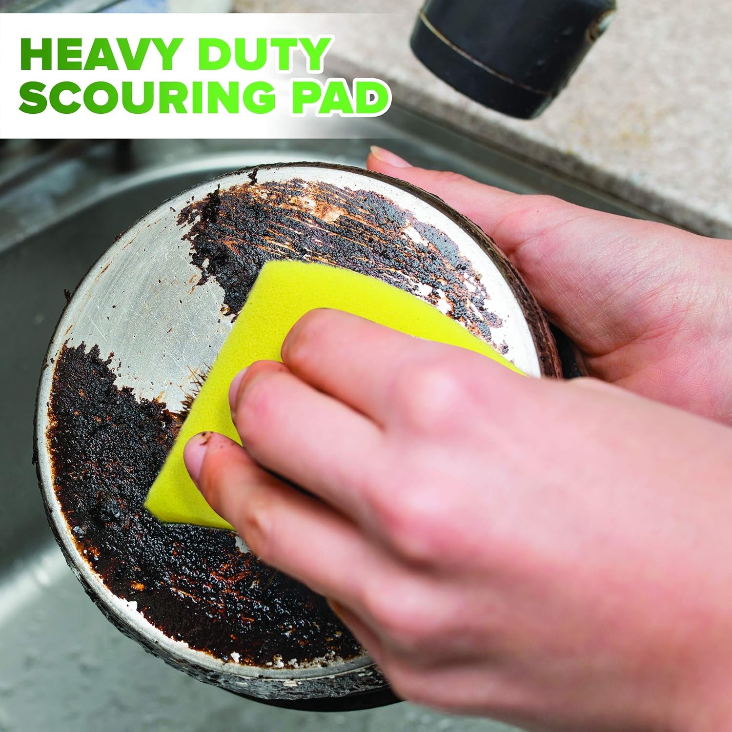 6 Pack) Heavy Duty Scrub Sponges by – Kitchen Dish, Sink and Bathroom Cleaning