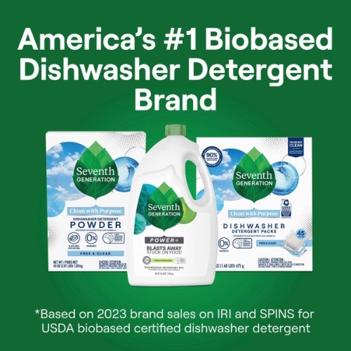 Seventh Generation Ultra Power Dish Detergent Gel 64oz Dye Phos-Free Citrus