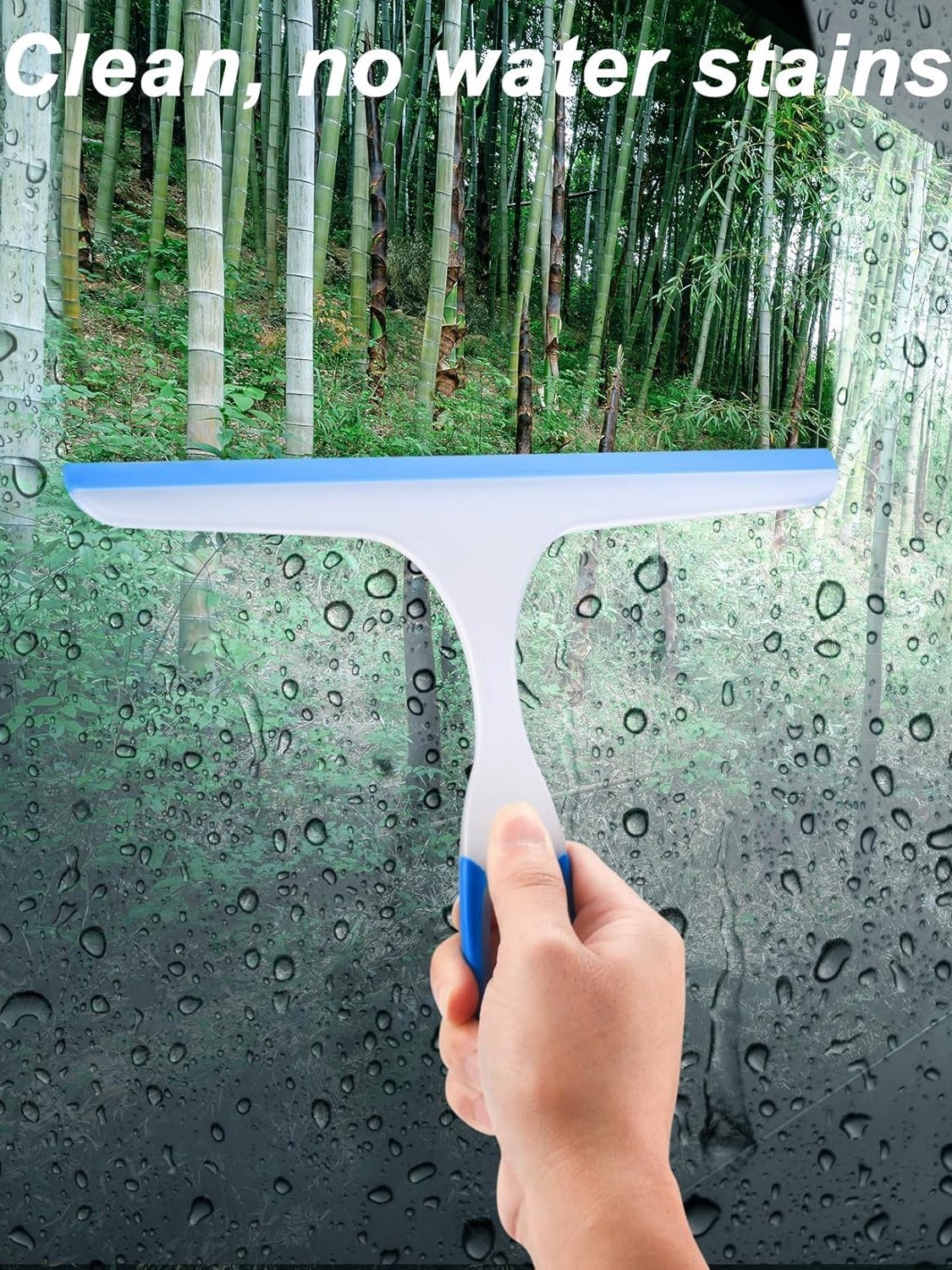 3Pcs Shower Squeegee for Glass Doors & Car Windows, Multi-Surface Cleaner for Ba