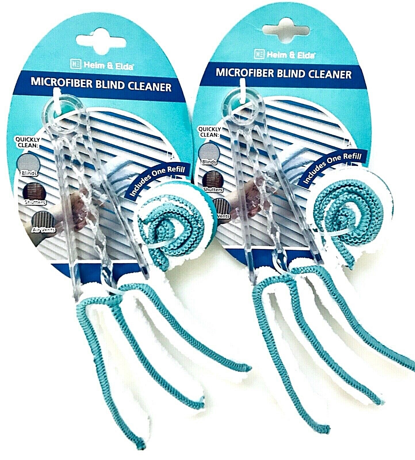 2 Ct Heim & Elda Microfiber Blind Cleaner Machine Washable Includes One Refill