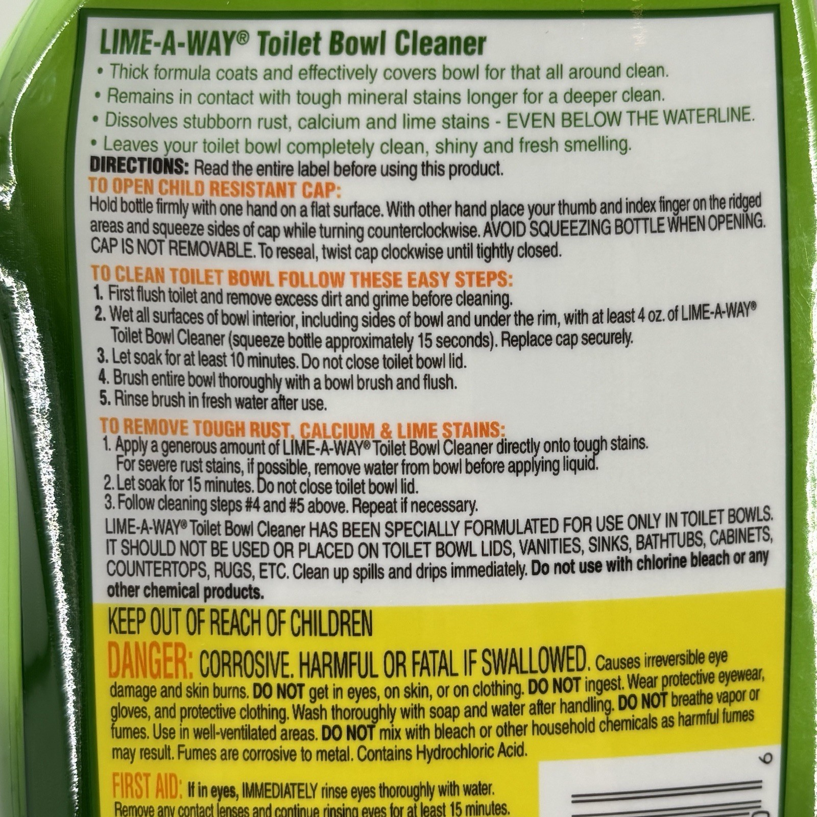 Lime-A-Way Toilet Bowl Cleaners Thick Gel Formula 16 oz Rust Lim Calcium Remover