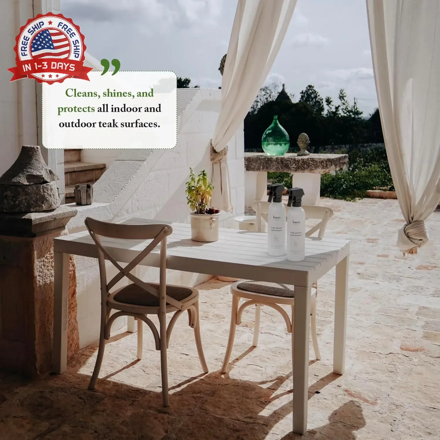 Bayes High Performance Teak Cleaner & Restorer – Cleans, Shines, and Protects –