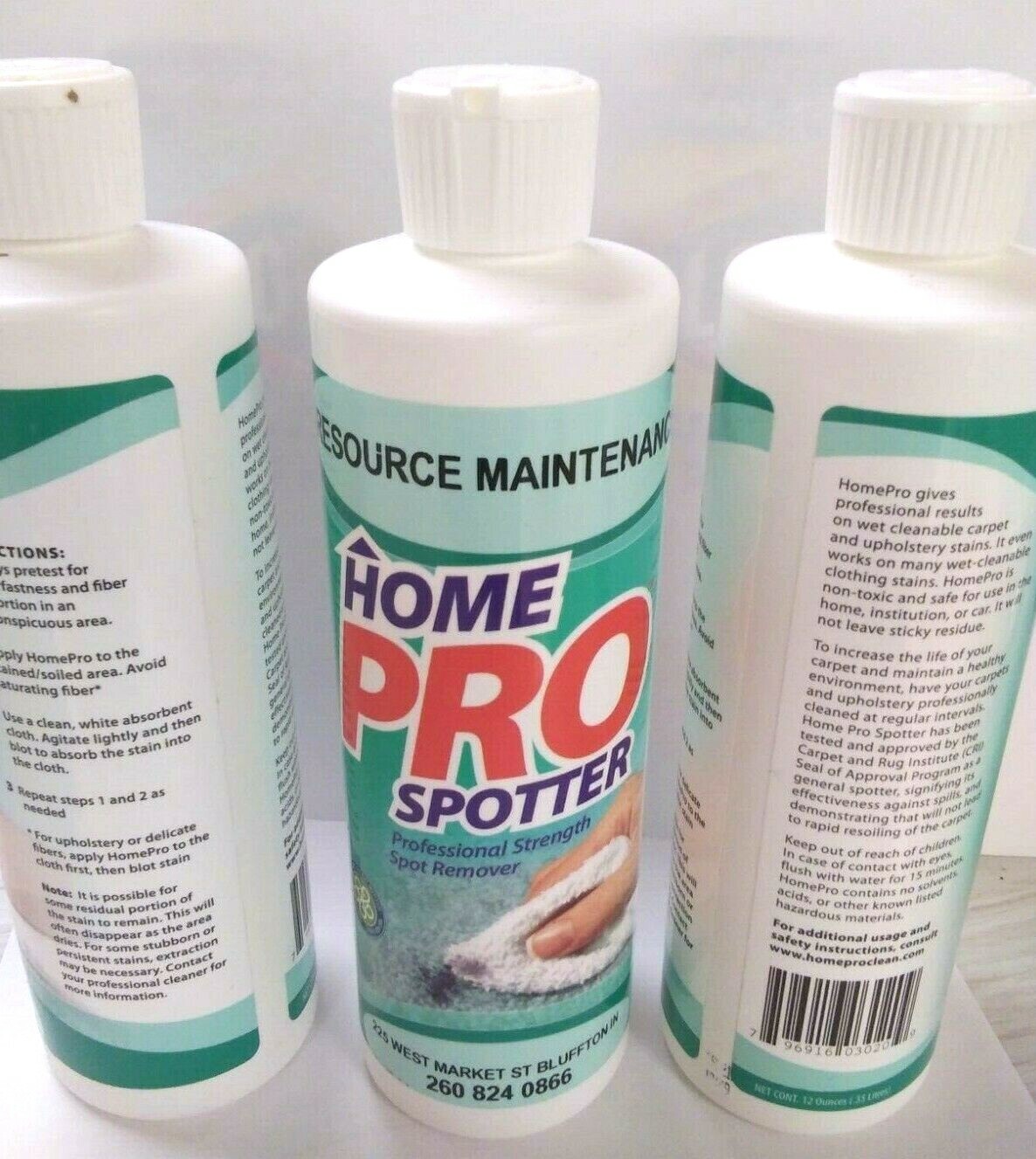 3 – 12oz. HOME PRO SPOTTER PROFESSIONAL CARPET SPOT REMOVER 3 BOTTLES NEW!