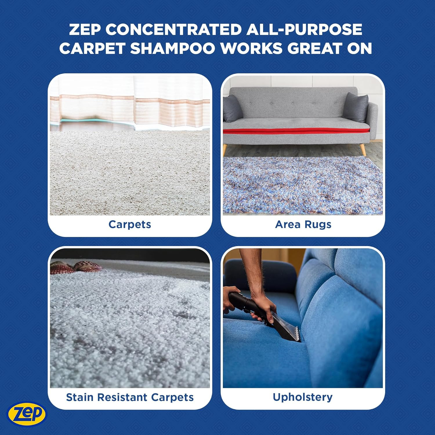 All-Purpose Carpet Shampoo Concentrate Cleaner – 1 Gallon (Case of 2) ZUCEC128 –