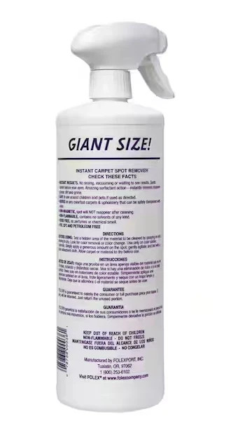36oz Instant Carpet Spot Remover Carpet Stain Cleaner Fast Acting Formula