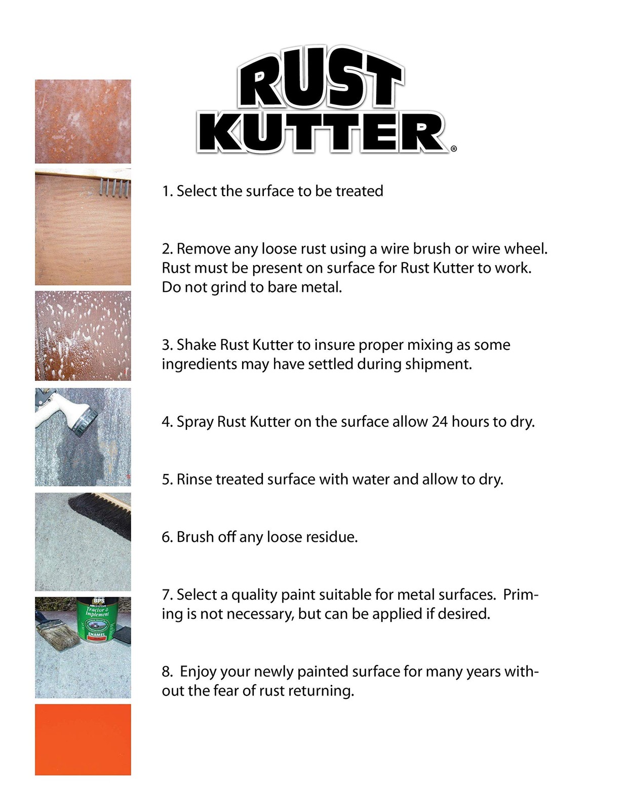 Rust Kutter- Gallon Stops Rust and Converts Rust Spots to Leave a Primed Surface