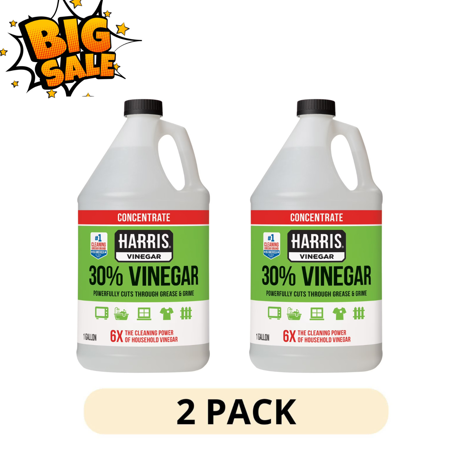 2 Pack Harris 30% Vinegar Concentrate 1 Gallon Industrial Strength All Purpose