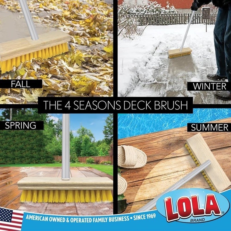 Sturdy Floor Scrub Brush W/ Lightweight Handle Outdoor Indoor Cleaning New