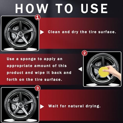 2Pcs Premium Tire Coating & Trim Restorer, Tire Coating Paste, Car Tire Shine
