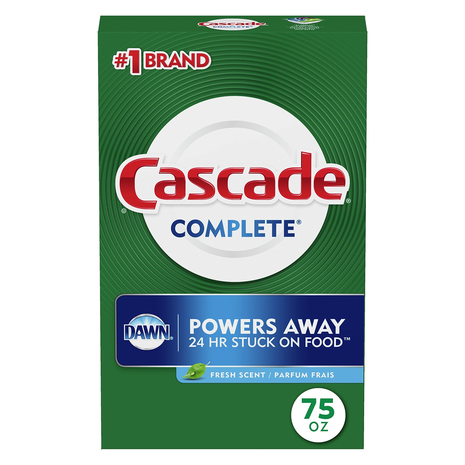 Complete Powder Dishwasher Detergent, Fresh Scent, 75 oz, White