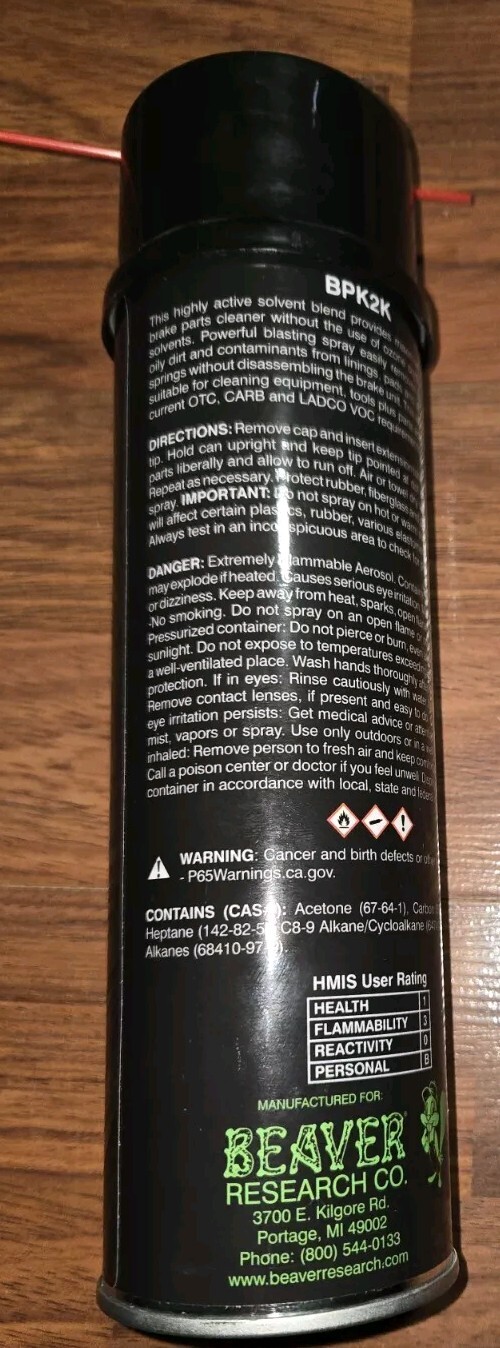 Beaver BPK2K Nonchlorinated High Performance Degreaser 14oz Spray Can # 120444