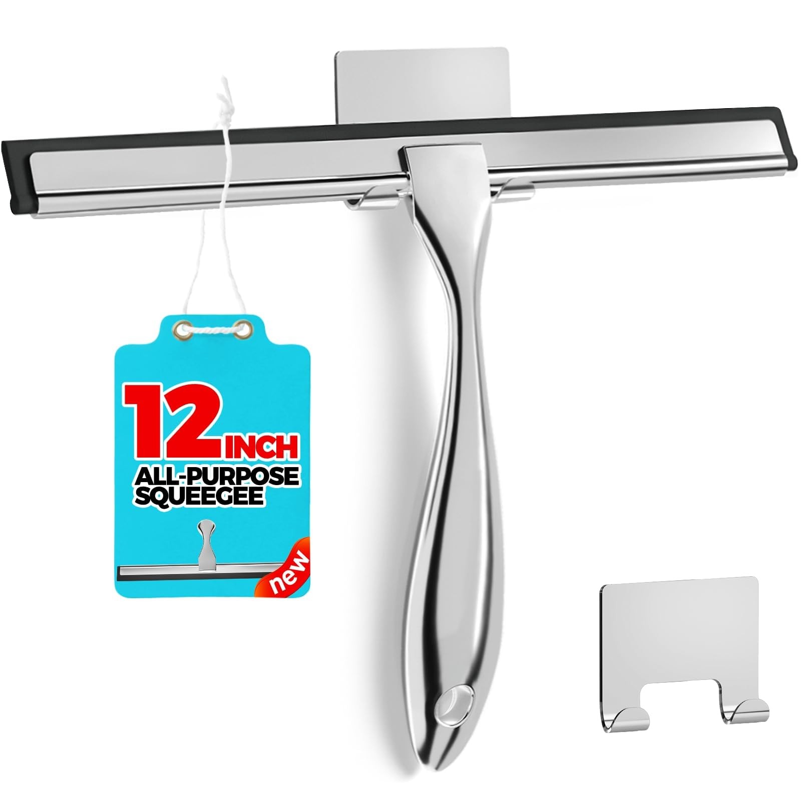 ALFLOD 12-Inch All-Purpose Shower Squeegee for Shower Doors, Tile Shower Walls,