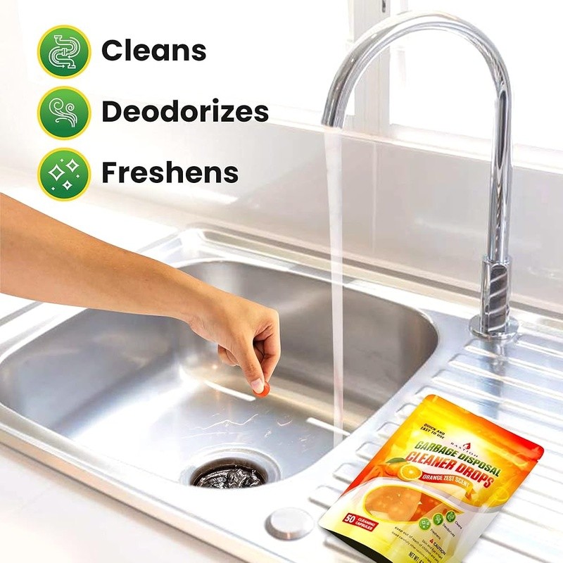 50 Garbage Disposal Cleaning Drops Zest D-Limonene Natural Fresh Odor Remover US