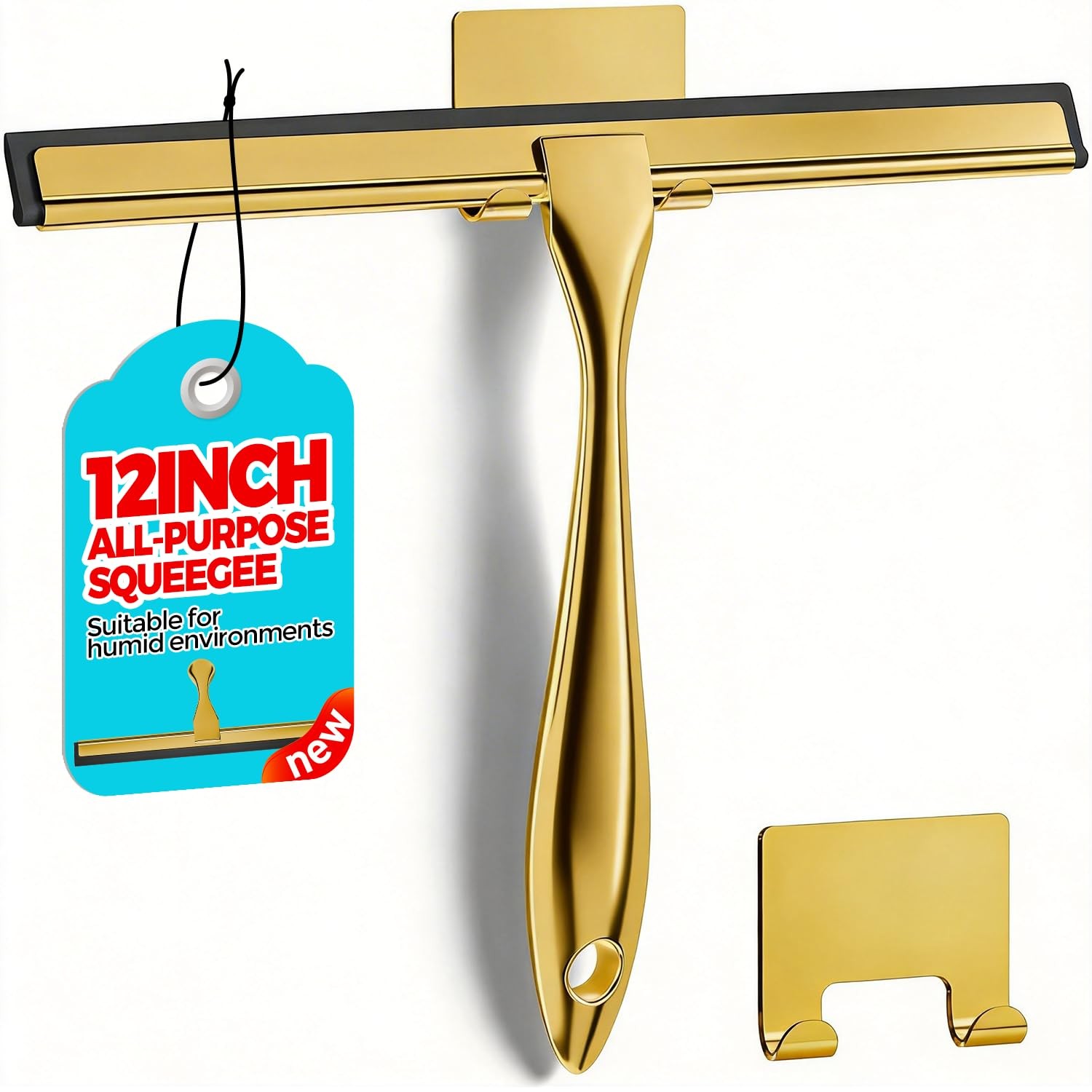 11.5″ Golden Shower Squeegee for Doors, Walls, Windows, Glass, and Mirrors