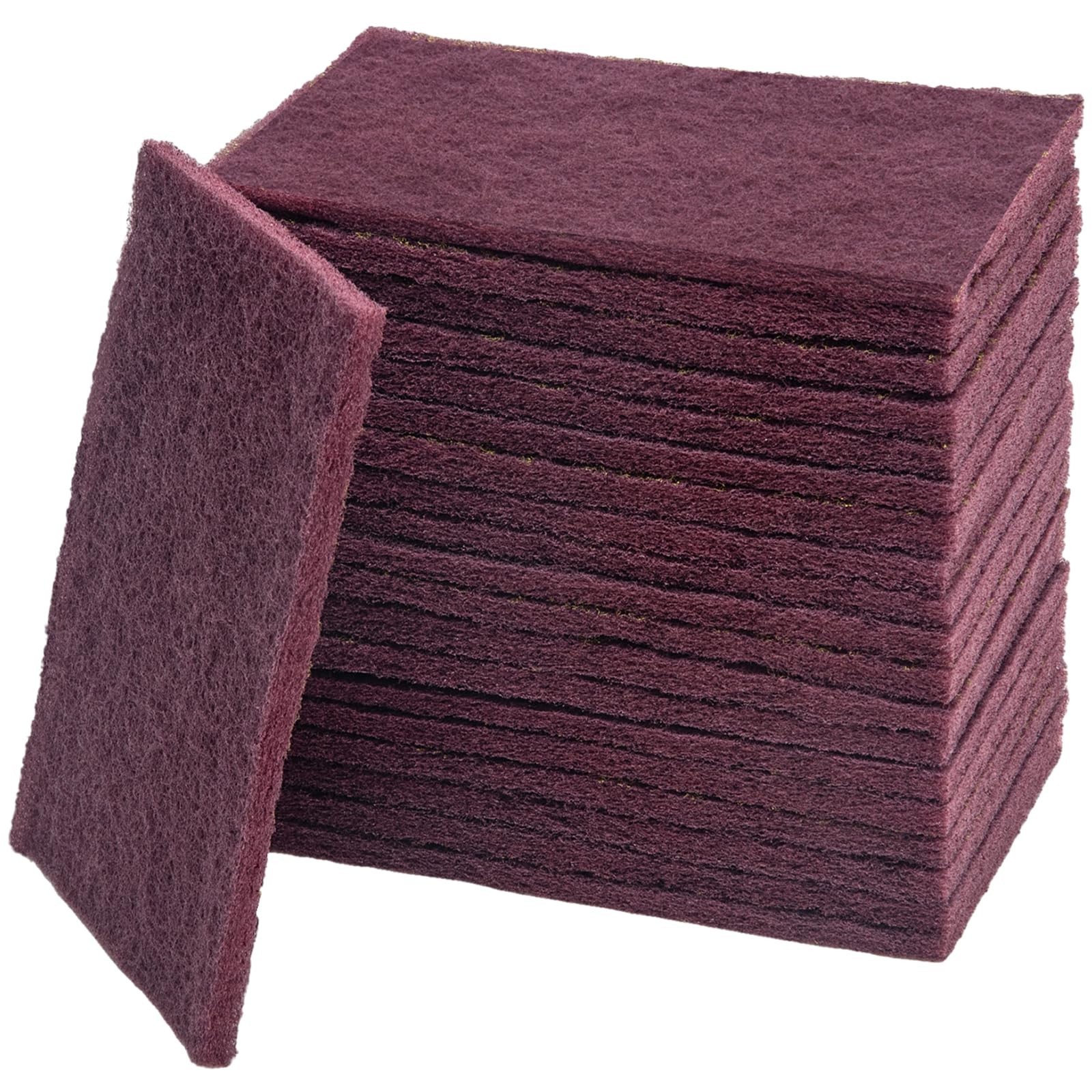 20PCS Maroon Abrasive Scrub Pads 6″x9″ for Paint Prep, Scuffing & Sanding