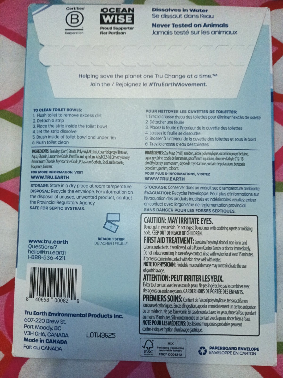 Tru Earth Toilet Bowl Cleaner Eco-Strips, Ultra Concentrated Unscented 24