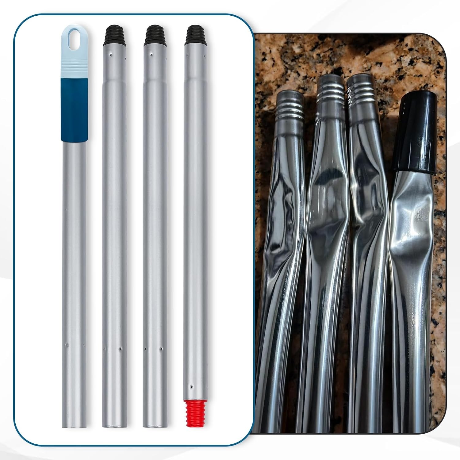 Stiff Bristle Deck Brushes for Scrubbing Heavy Duty with Rubber Scrape Squeegee,