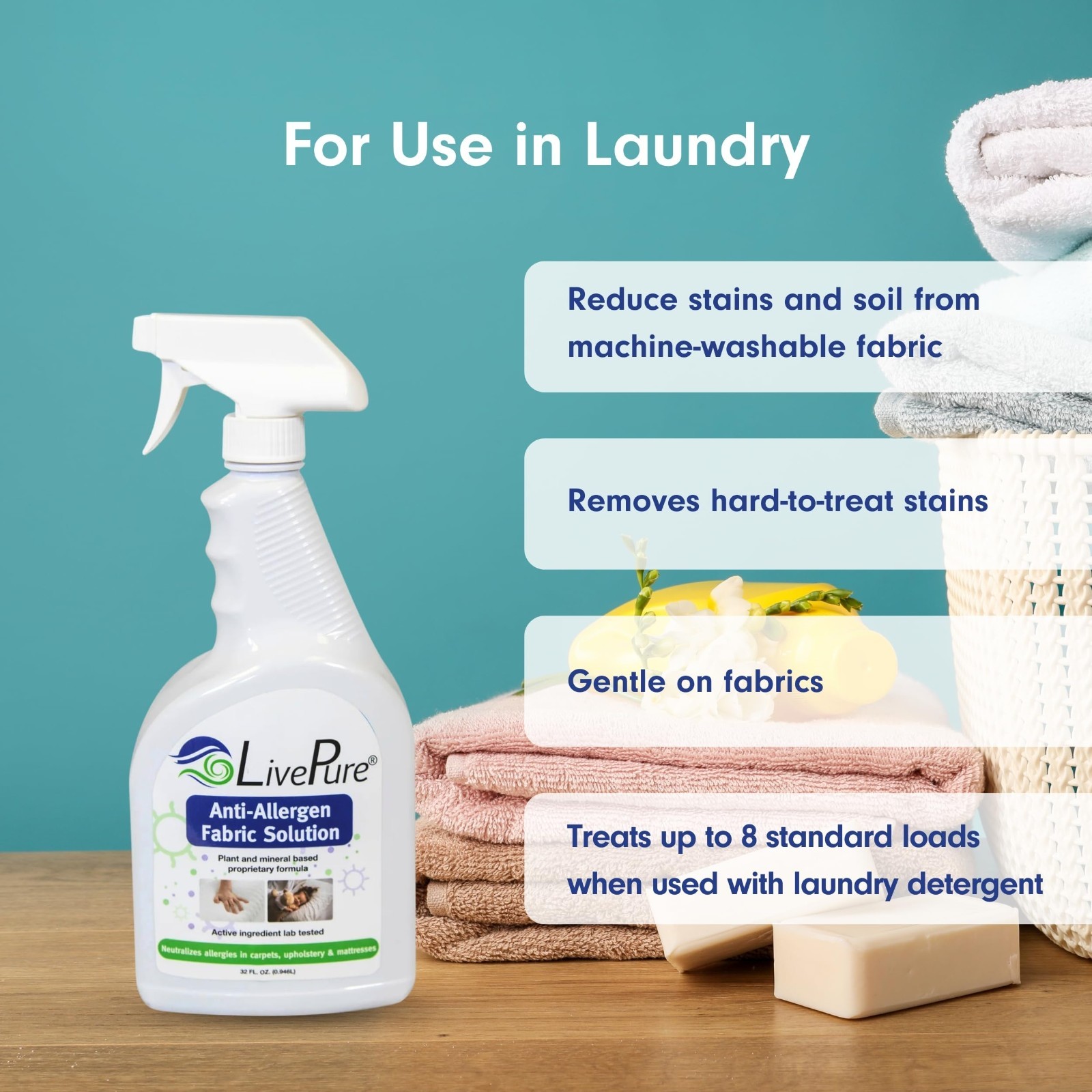 Anti-Allergen Fabric Spray 32 OZ – Household Surface Cleaner, Odor Eliminator