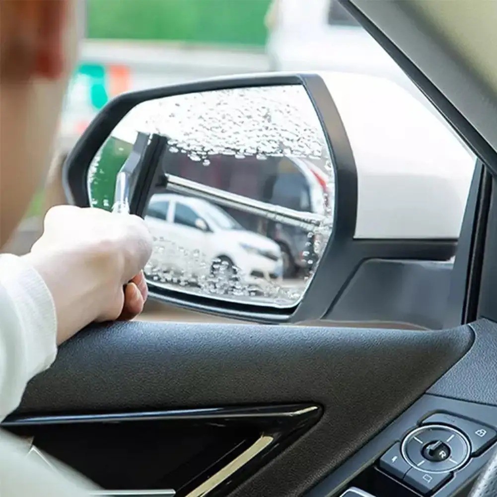 Car Rearview Mirror Wiper Telescopic Retractable Cleaning Brush Window Squeegee