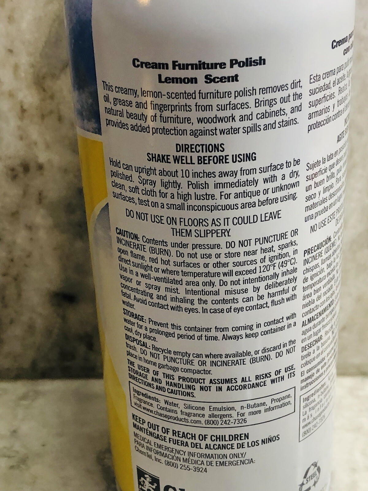 6oz Chase Home Value Cream Furniture Polish Lemon Scent-New-SHIPS N 24 HRS RARE