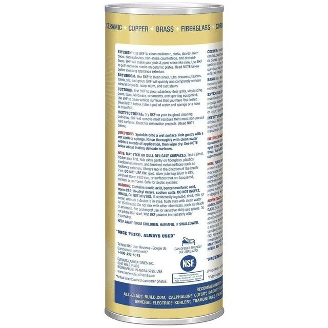 Bar Keepers Friend 21 oz All Purpose Cleaner Stainless Steel Polisher Cleanser