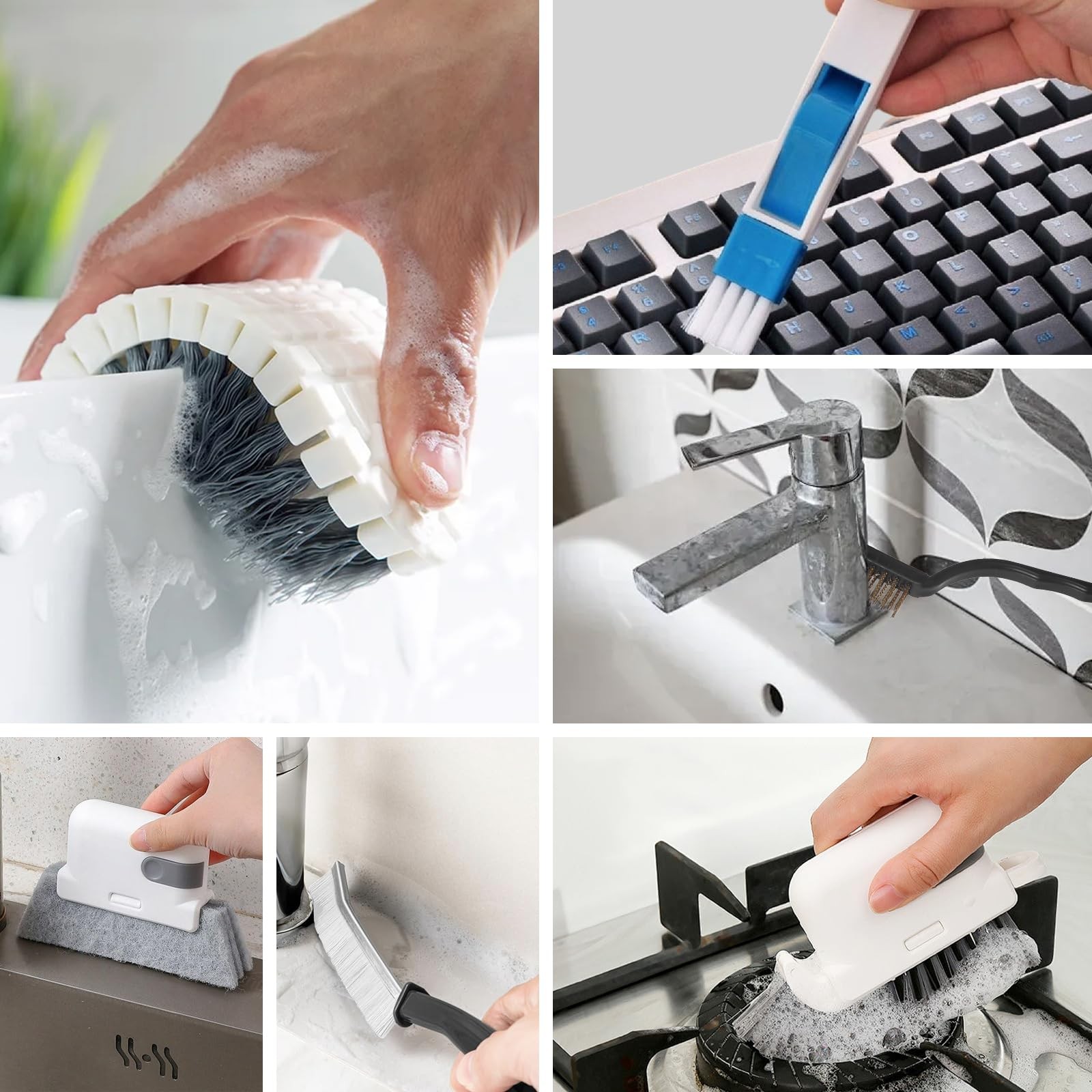 15 Pcs Window Groove Cleaning Brush Tool, Door Window Track Cleaner Groove Ga…