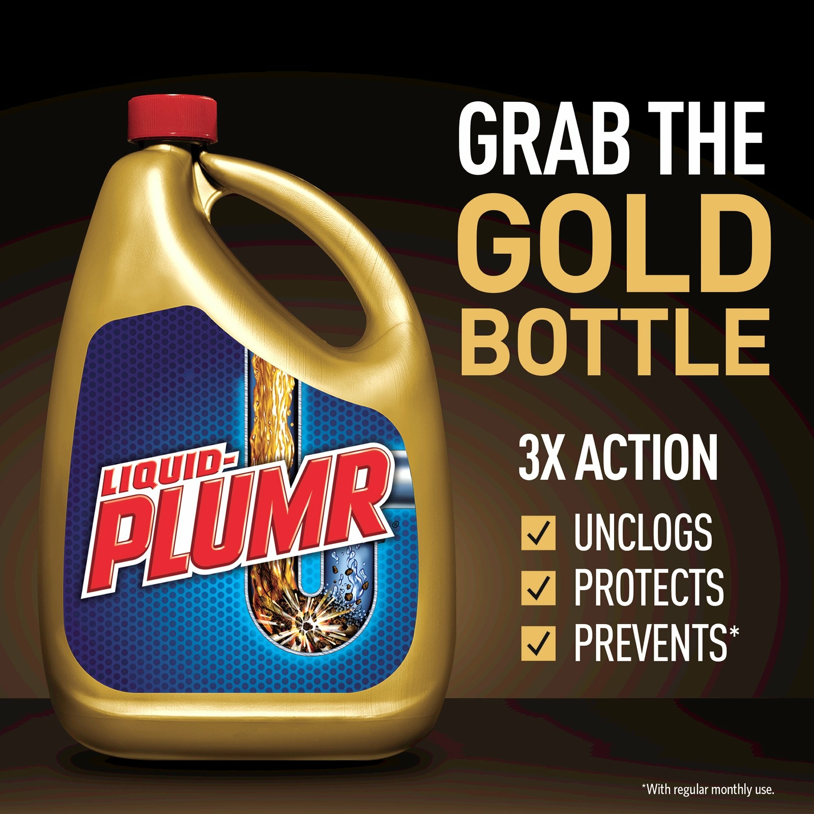 Liquid-Plumr Pro-Strength Full Clog Destroyer Plus PipeGuard, 160 Ounces