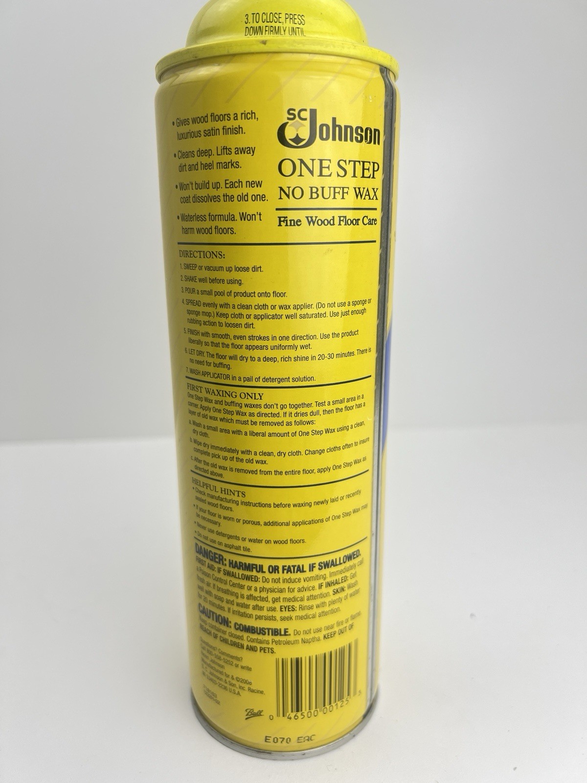 SC Johnson One Step No Buff Wax Fine Wood Floor Care 22 Fl Oz Can (80% + full)