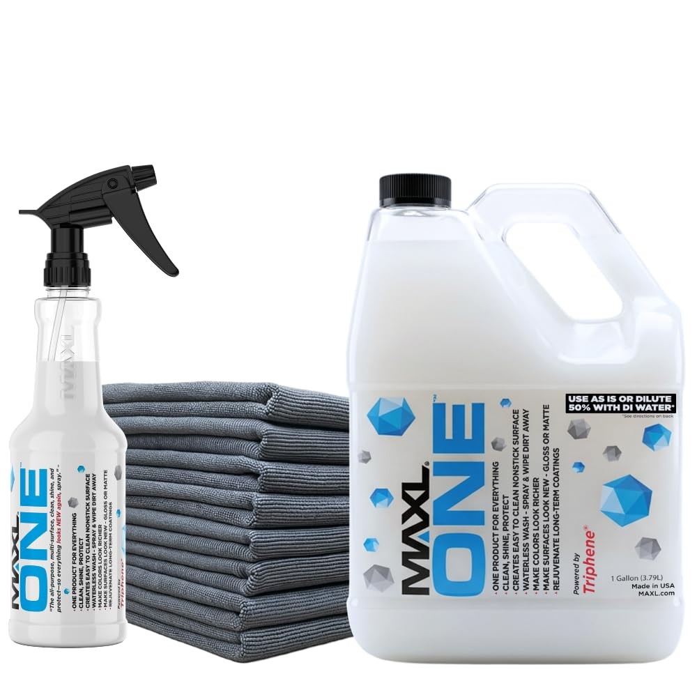 Car Spray Waterless Wash Detailer Kit 20oz & 1 Gallon Refill 8 Microfiber Cloths