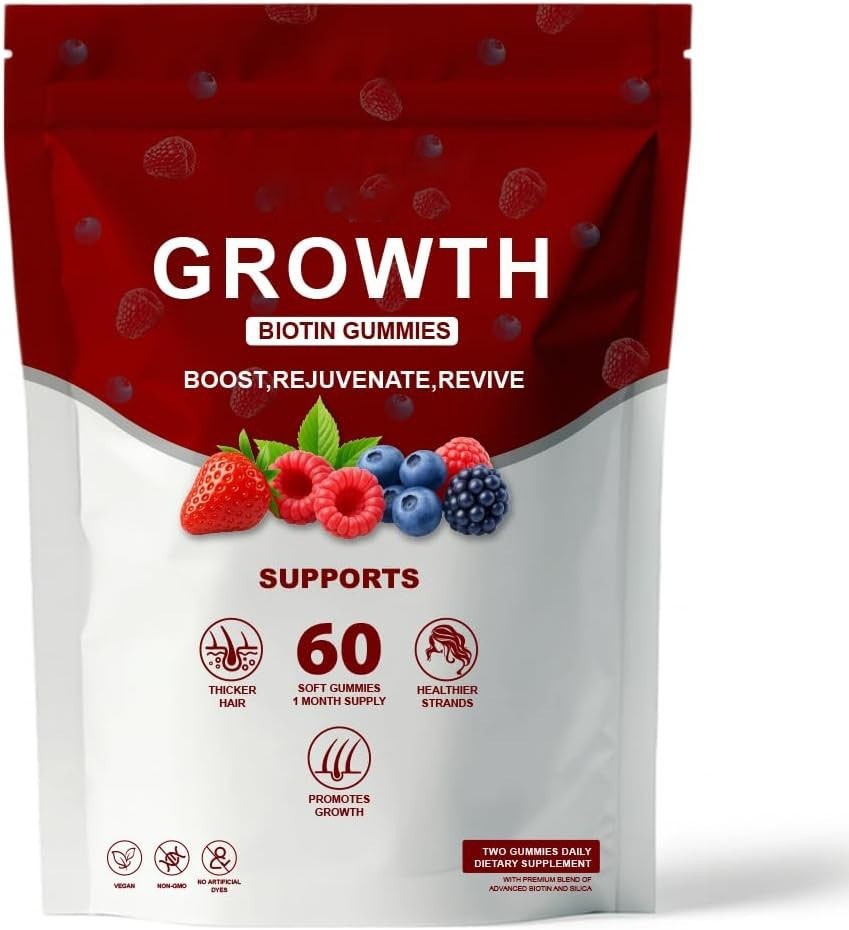 Hair Growth Gummies – Biotin, Vitamins Plant Extracts, Supports Health…