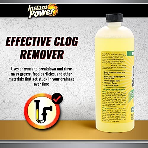 Disposal and Drain Cleaner – Liquid Enzyme Clog 33.8 Fl Oz (Pack of 1)