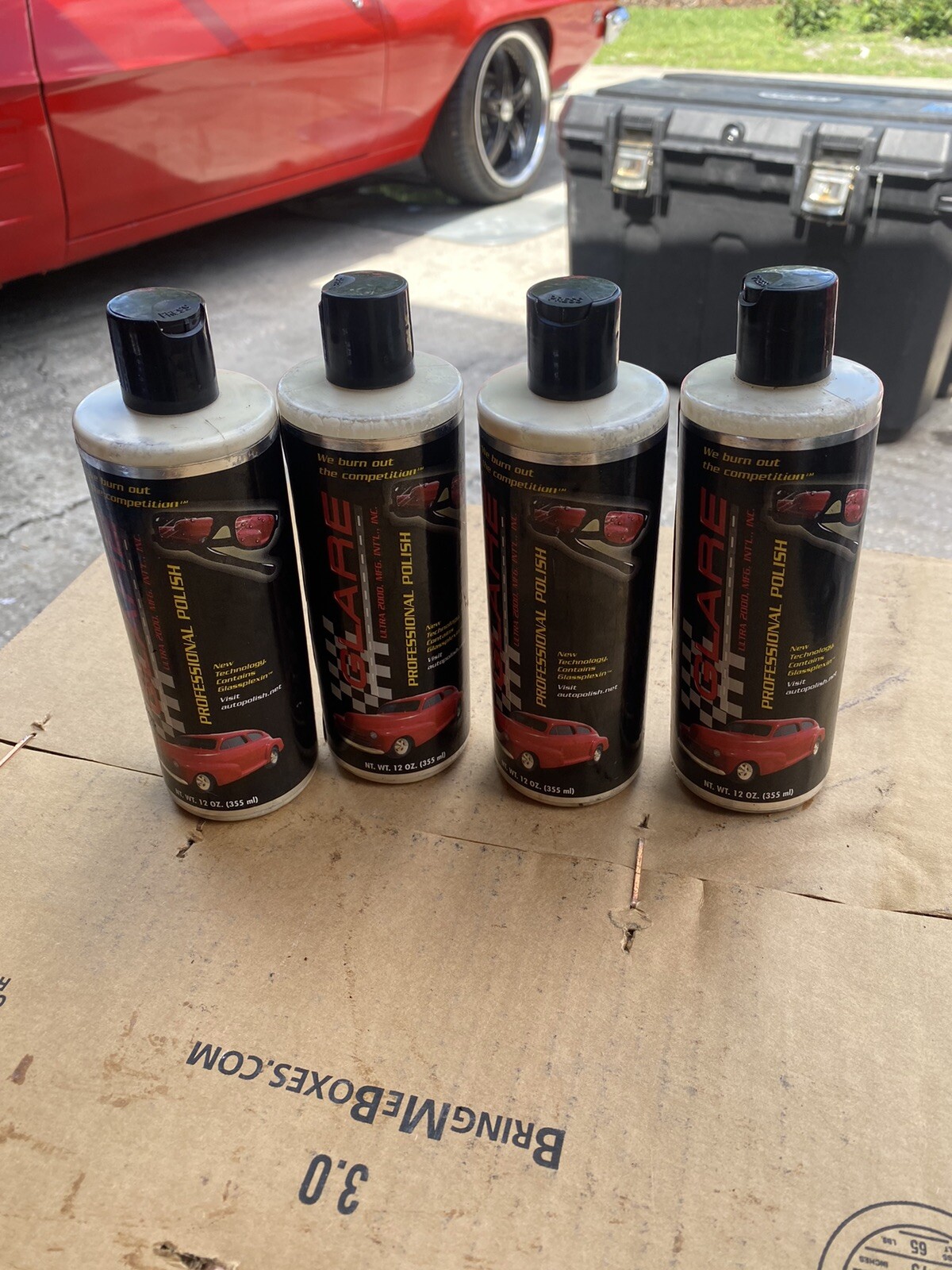 GLARE Ultra 2000 PROFESSIONAL AUTO CAR PAINT POLISH WAX 12OZ 4 BOTTLE LOT NEW!