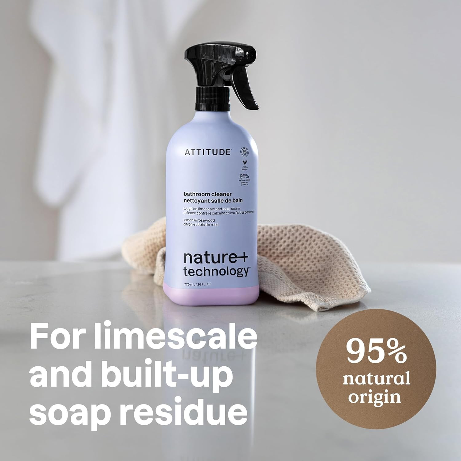 Bathroom Cleaner Spray, Natural Origin Ingredients, EWG Verified, Eliminates Soa