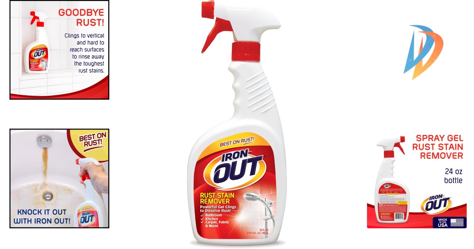 24 oz Heavy-Duty Rust Stain Remover Gel – Multi-Surface, No Scrubbing Required