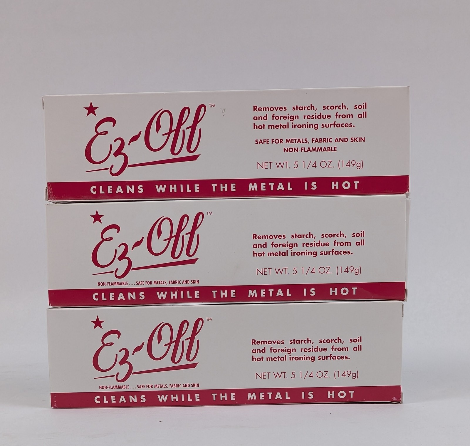 EZ-Off Hot Iron Cleaner Paste 5.25 oz Tubes Remove Burn Starch Set of 3