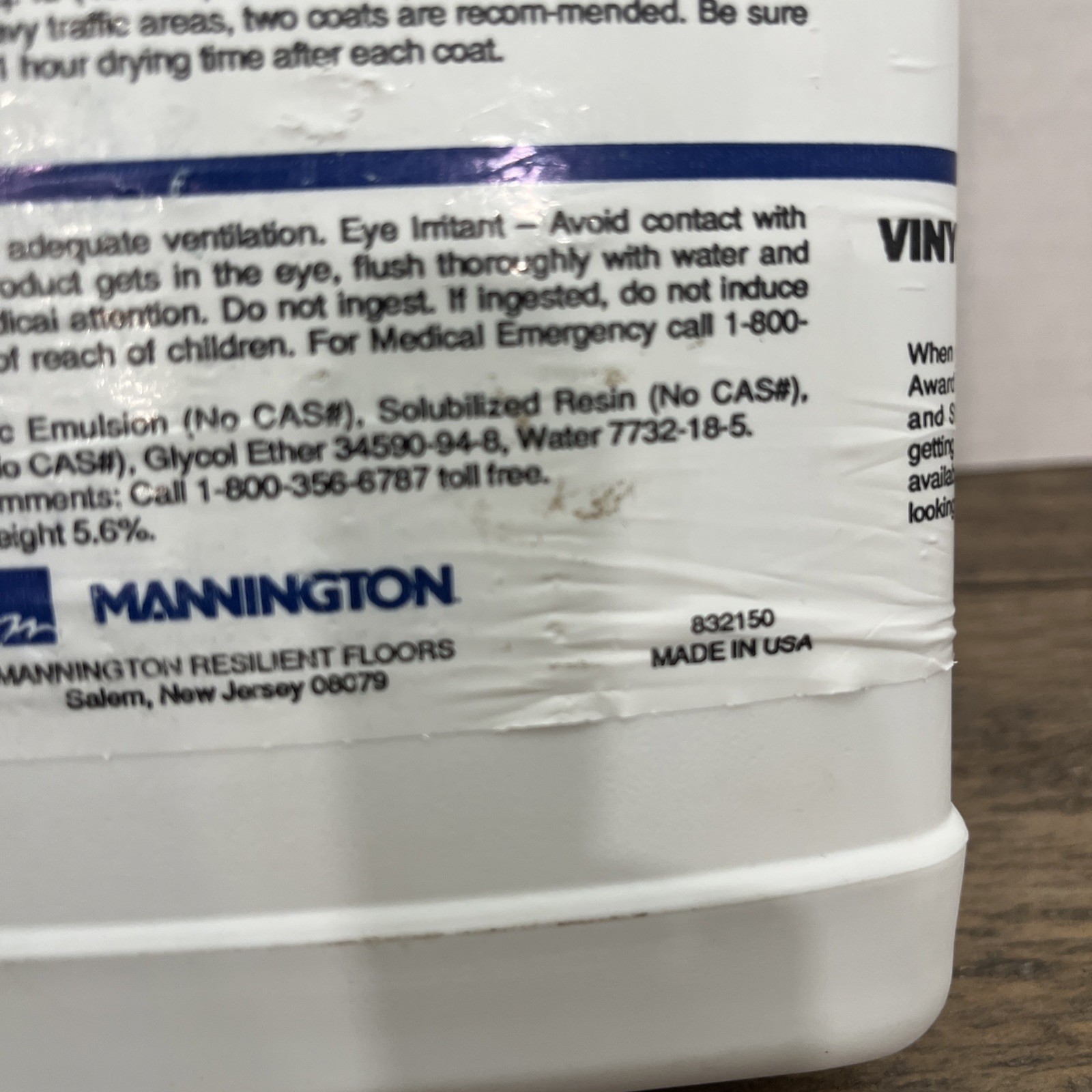 NEW Mannington High Gloss Polish Floor Care Vinyl Floors 32oz 1 Qt Discontinued