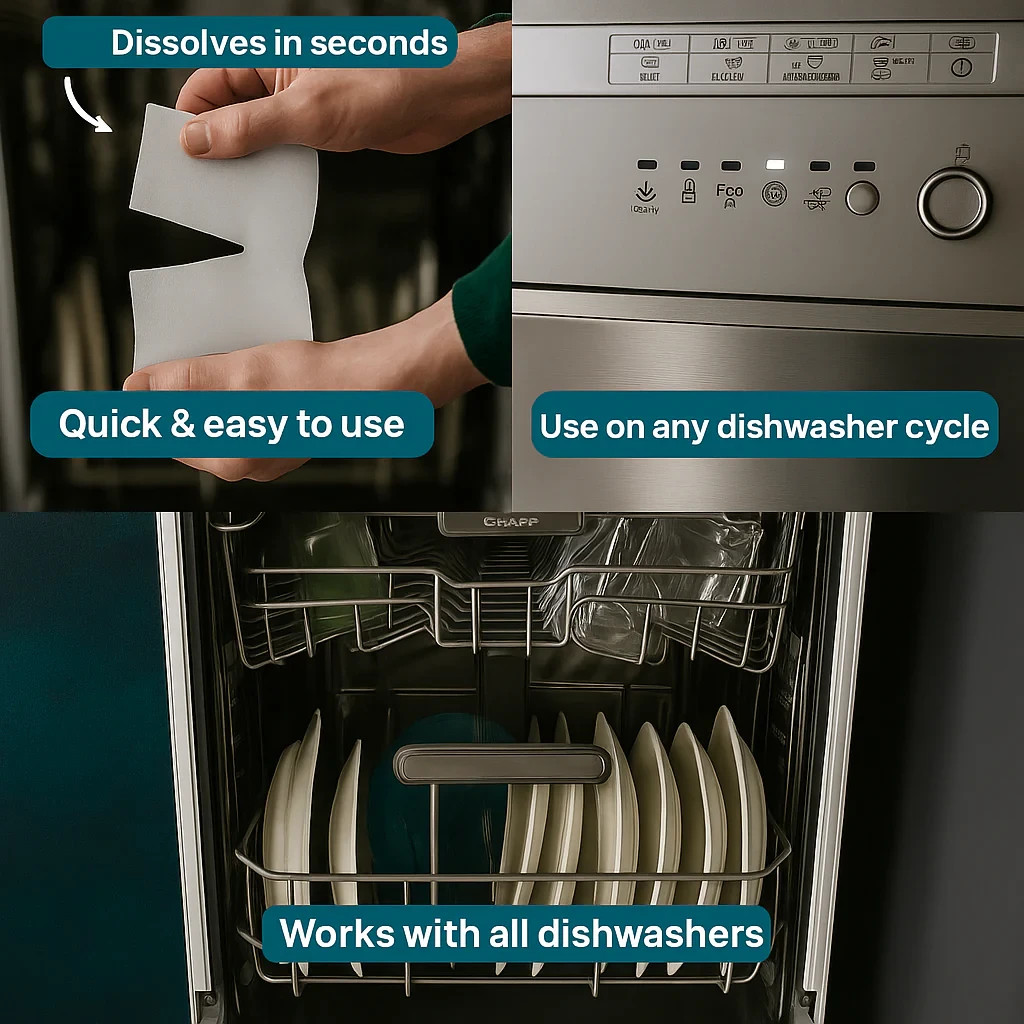 Nimora Dishwasher Sheets 60 Loads Plant Based Plastic Free Dishwasher Detergent